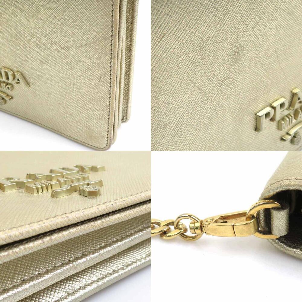 Prada metal bag Bag gold Shoulder Chain shoulder leather finish - Picture 4 of 4